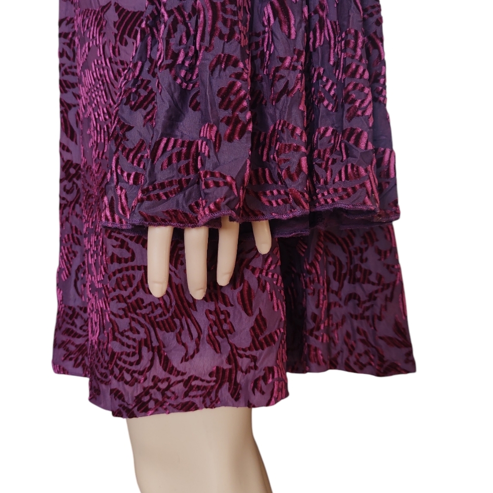 The Pyramid Collection dress Large L velvet burnout whimsigoth Bell sleeve Goth - Picture 5 of 11